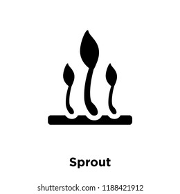 Sprout icon vector isolated on white background, logo concept of Sprout sign on transparent background, filled black symbol