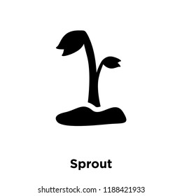 Sprout icon vector isolated on white background, logo concept of Sprout sign on transparent background, filled black symbol