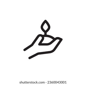 Sprout icon vector. Linear style sign for mobile concept and web design. Sprout symbol illustration. Pixel vector graphics - Vector.