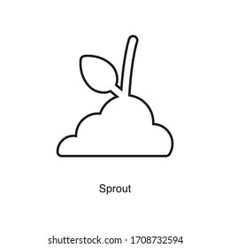 Sprout icon vector on white background. Black icon illustration