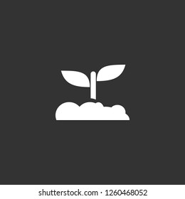 sprout icon vector. sprout sign on black background. sprout icon for web and app
