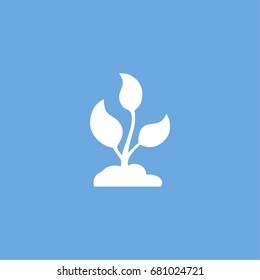 sprout icon. vector sign symbol on blue background