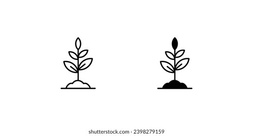 sprout icon with white background vector stock illustration