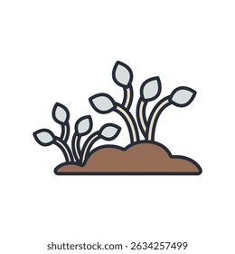 sprout icons isolated on White Background. Flat style design