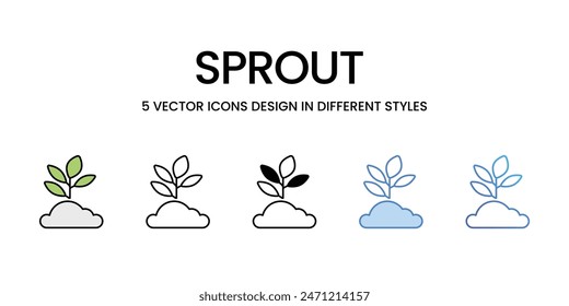 Sprout icons vector set stock illustration.