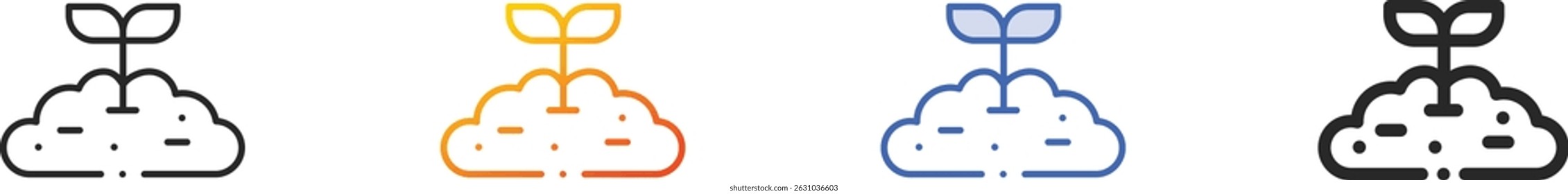 sprout icon.Thin Linear, Gradient, Blue Stroke and bold Style Design Isolated On White Background