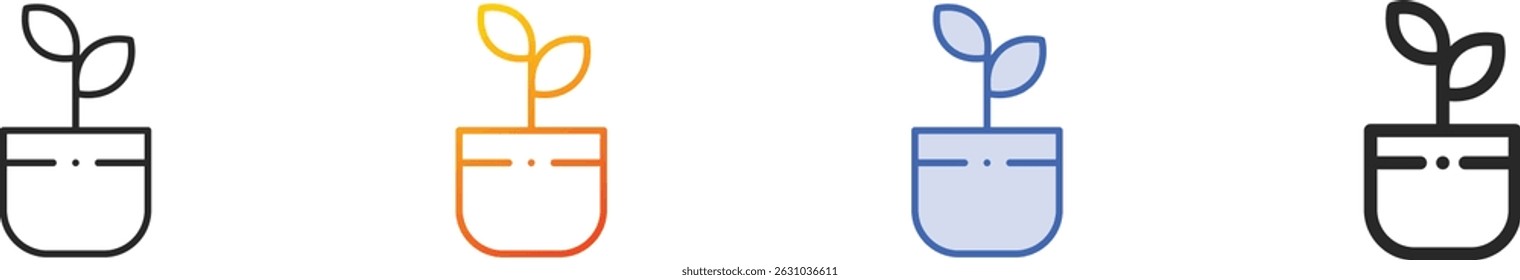 sprout icon.Thin Linear, Gradient, Blue Stroke and bold Style Design Isolated On White Background