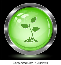 Sprout. Internet button. Vector illustration.