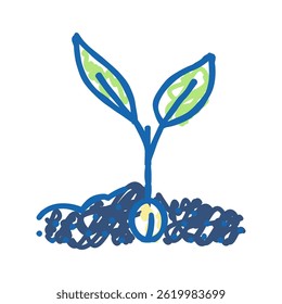 sprout leaf doodle icon sketch vector. sprout leaf sign. isolated symbol illustration