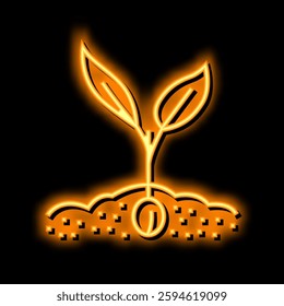 sprout leaf neon light sign vector. sprout leaf illustration