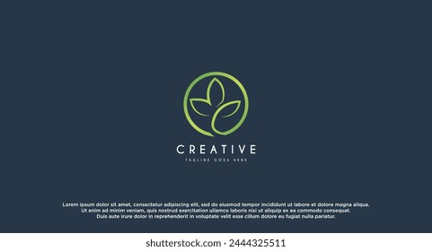 Sprout leaf plant logo design vector illustration.