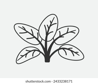 Sprout with leaf vector icon. Plant symbol of nature and environment.