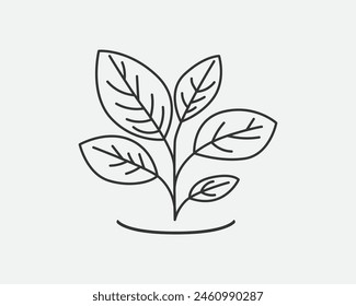 Brote con Vector de hoja. Símbolo vegetal de naturaleza y medio ambiente.