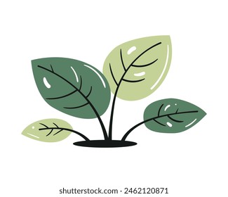 Sprout with leaf vector icon. Plant symbol of nature and environment.