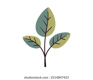 Brote con el ícono de Vector de hojas. Símbolo vegetal de la naturaleza y el medio ambiente.