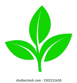 Sprout with leaves. Symbol of an environmentally friendly or rapidly degradable product that does not harm the environment. Vector illustration
