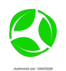 Sprout with leaves. Symbol of an environmentally friendly or rapidly degradable product that does not harm the environment. Vector illustration