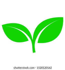 Sprout with leaves. Symbol of an environmentally friendly or rapidly degradable product that does not harm the environment. Vector illustration
