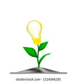 Sprout light bulb, concept ideas, vector illustration for your design in a realistic style