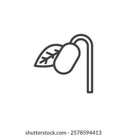 Sprout line icon. linear style sign for mobile concept and web design. A young plant sprouting outline vector icon. New growth symbol, logo illustration. Vector graphics