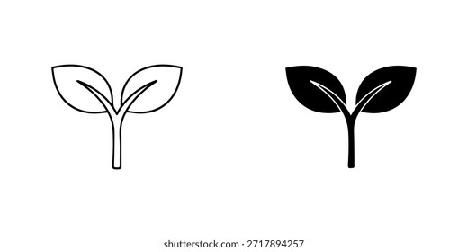 Sprout line icon set, symbol of new life, growth, and sustainability isolated on