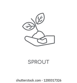 Sprout linear icon. Sprout concept stroke symbol design. Thin graphic elements vector illustration, outline pattern on a white background, eps 10.