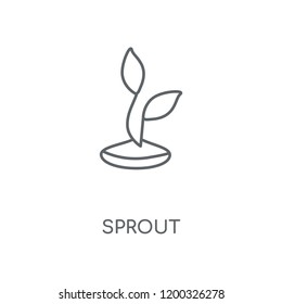 Sprout linear icon. Sprout concept stroke symbol design. Thin graphic elements vector illustration, outline pattern on a white background, eps 10.