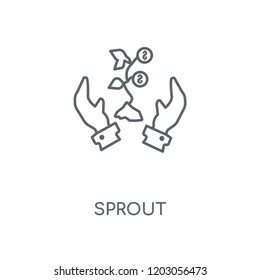 Sprout linear icon. Sprout concept stroke symbol design. Thin graphic elements vector illustration, outline pattern on a white background, eps 10.