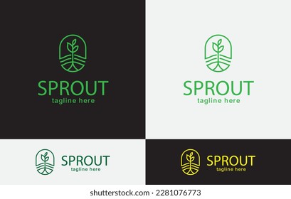 Pasos de arte vectorial de diseño con logotipo Sprout