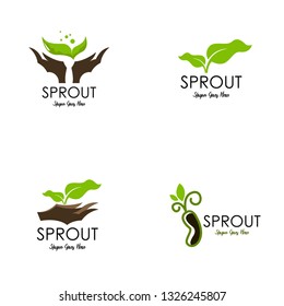 Sprout logo set vector