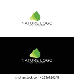 Sprout mockup eco logo, green leaf seedling, growing plant. Abstract design concept for eco technology theme. Ecology icon.