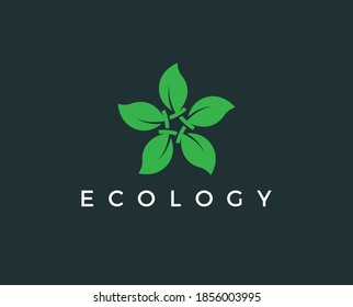 Sprout mockup eco logo, green leaf seedling, growing plant. Abstract design concept for eco technology theme. Ecology icon.