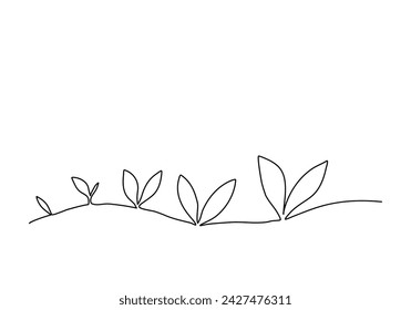 Sprout one line drawing vector illustration.