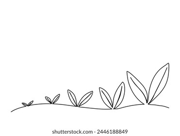 Sprout one line drawing vector illustration.