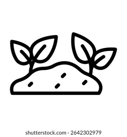 Sprout  Outline bold Vector Icon which can be easily modified or Edited 