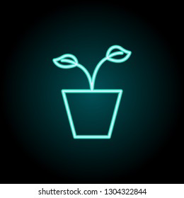 Sprout outline icon. Elements of Ecology in neon style icons. Simple icon for websites, web design, mobile app, info graphics