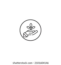 icono de estilo de contorno de brote en círculo