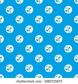 Sprout pattern vector seamless blue repeat for any use