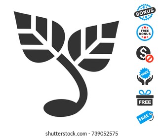 Sprout pictograph with free bonus images. Vector illustration style is flat iconic symbols.