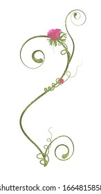 Sprout with a pink bud. Spring vector illustration can be a screensaver on the phone. 