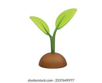 Rebento de Planta 3D Icon ilustração 3d renderização