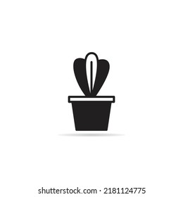 sprout in plant pot icon vector illustration
