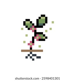 sprout plant retro pixel art