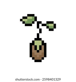 sprout plant retro pixel art