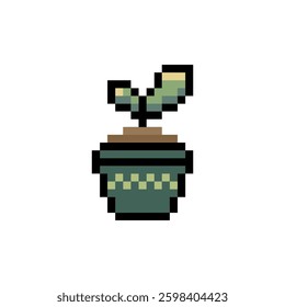 sprout plant retro pixel art