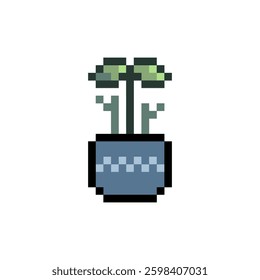 sprout plant retro pixel art