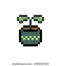 sprout plant retro pixel art