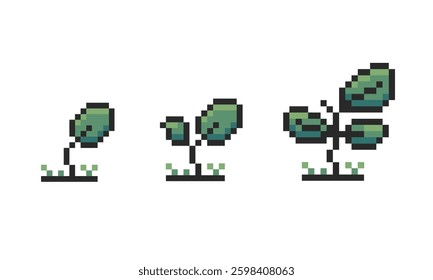 sprout plant retro pixel art