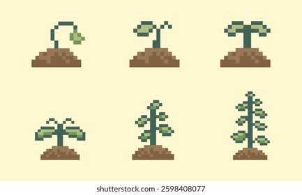 sprout plant retro pixel art