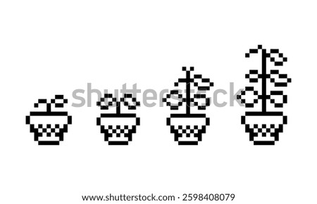 sprout plant retro pixel art